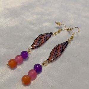Sunset Wing Beaded Earrings